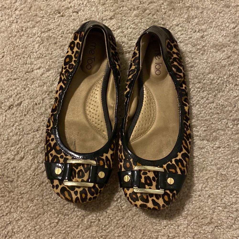 Me Too Cheetah Print with Buckle Flats Size 8.5